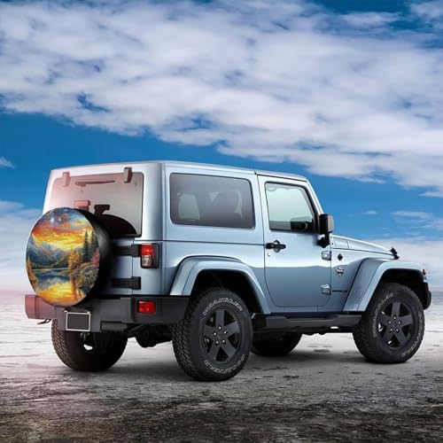 Landscape Mountains Painting Spare Tire Cover - Image 4
