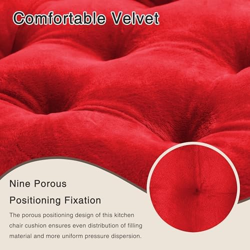 OVOV 4 Pack Chair Cushions for Dining Chairs 15.5"x15.5" Red - Image 4