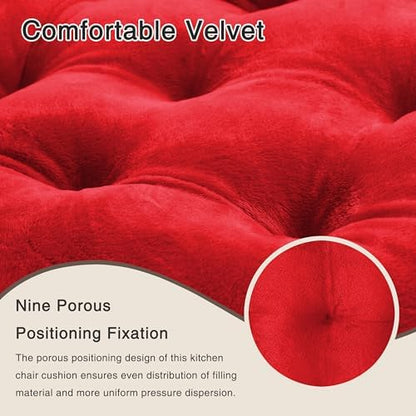 OVOV 4 Pack Chair Cushions for Dining Chairs 15.5"x15.5" Red - Image 4
