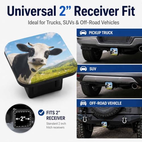 Trailer Hitch Covers Funny Cow Heavy Duty 2 Inch Hitch Cover - Image 4