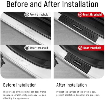 4PCS Door Sill Protector for Honda CRV 2017-2022 Hybrid Accessories Matte Black - Image 2