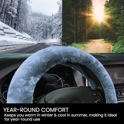 Andalus Brands Luxury Fluffy Car Steering Wheel Covers – Genuine Merino - Image 4