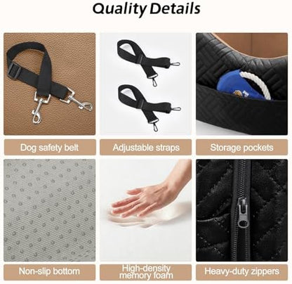 JOEJOY Dog Car Seats for Small Medium Dogs Under 35lbs, Waterproof PU Leather - Image 5