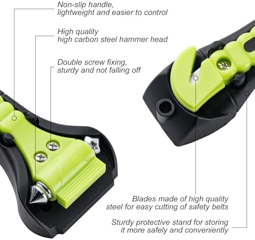 Car Window Breaker Hammer and Seat Belt Cutter 2-in-1，Emergency Escape Tool - Image 2