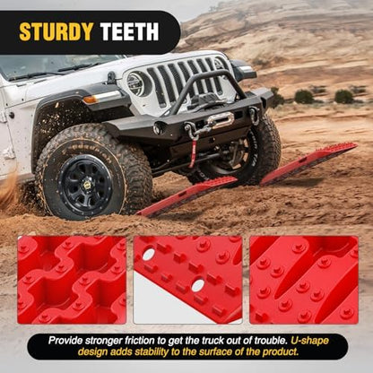 Nilight Recovery Off-road Traction Boards Emergency Tire Mats Red - Image 4