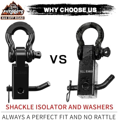 AUTOBOTS Tow Hitch Receiver 2" Shackle Hitch Receiver Black - Image 5