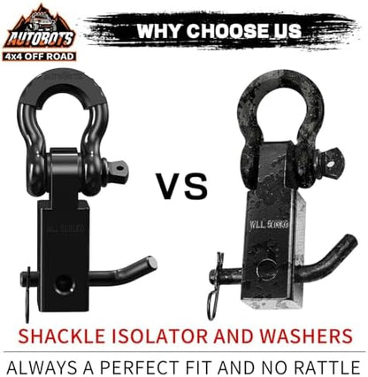 AUTOBOTS Tow Hitch Receiver 2" Shackle Hitch Receiver Black - Image 5