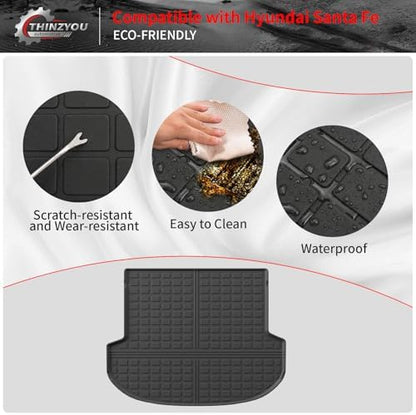 Cargo Mat & Backrest Mats for 2021-2023 Hyundai Santa Fe 5 Seats - Image 4