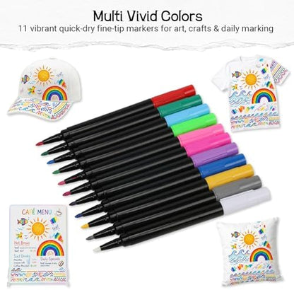 12 PCS Red Liquid Chalk Markers Wet or Dry Erase Fine Tip Neon Pens - Image 3