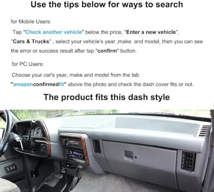 Yiz Dash Cover Mat for Ford F150 F250 F350 Branco 1987-91 J132 - Image 2