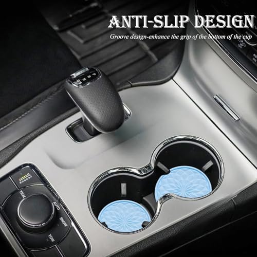 4 Pack Silicone Car Cup Holder Coaster – 2.75 Inch Non-Slip Drink Mat, - Image 3