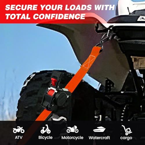 Retractable Ratchet Straps 1" x 13 Ft, 800 Lbs, 4 Pack - Image 5