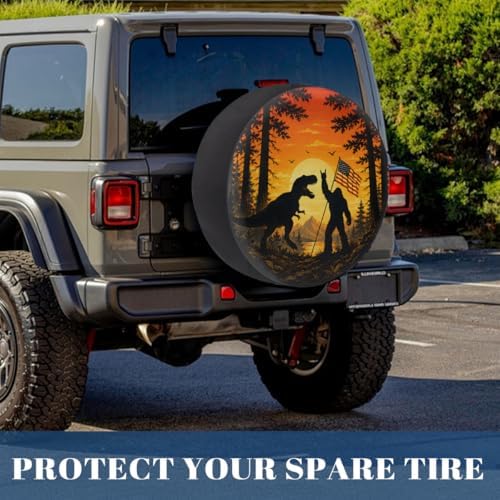 Bigfoot Dinosaur American Flag Spare Tire Cover Wheel Covers Protectors - Image 6