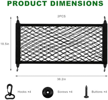 Car Rear Cargo Net, Adjustable Elastic Trunk Storage Net - Image 2