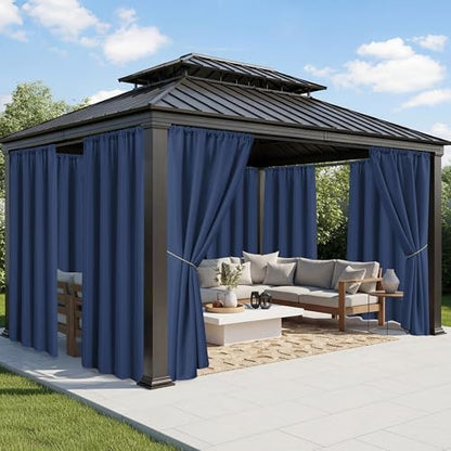 Outdoor Curtains for Patio Waterproof, 8 Panels, Rod Pocket by RichSets