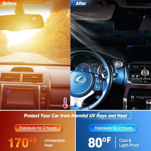 Car Windshield Sun Shade Reflective UV Foldable Front Sunshade - Image 2