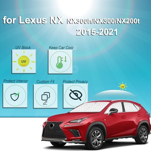 KMF 8pcs Thicken Sun Shades for Lexus NX 2015-2021 Accessories, Custom Fit - Image 2