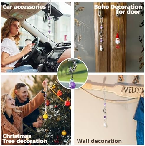 Car Rear View Mirror Accessories Witchy Car Hanging Ornament, Moon&Star - Image 7