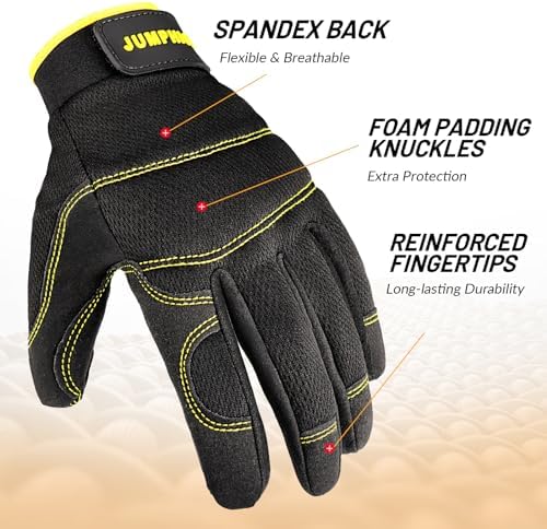 Safety Work Gloves 2 Pairs, Men's Utility Mechanic Working Gloves - Image 3