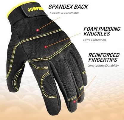 Safety Work Gloves 2 Pairs, Men's Utility Mechanic Working Gloves - Image 3