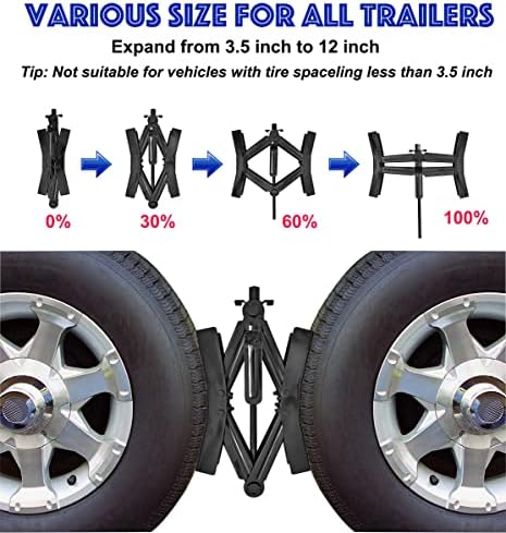 PAFOWO 2Pcs RV Wheel Chock Stabilizer | X-Shaped Heavy Duty Tire Lock - Image 4