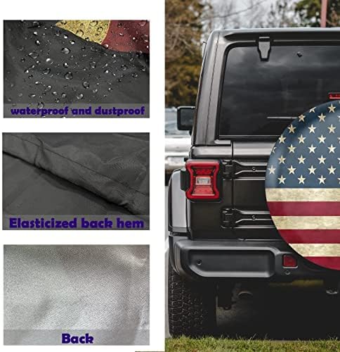 Retro American Flag Spare Tire Cover Fit - Image 6