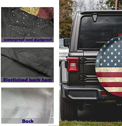 Retro American Flag Spare Tire Cover Fit - Image 6