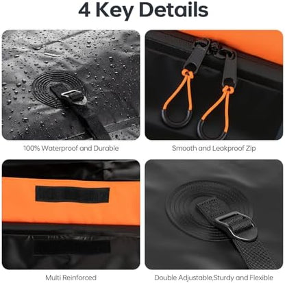 Forluck Waterproof Hitch Mount Cargo Carrier Bag, 15 Cubic Feet Soft Shell - Image 6