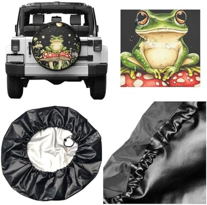 Mushrooms Psychedelic Frog Spare Tire Cover - Image 3