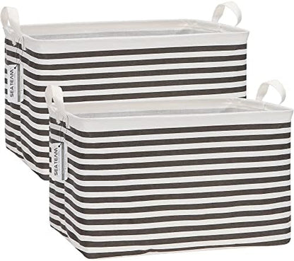 Sea Team Rectangle Open-Top Canvas Storage Basket by SeaTeam