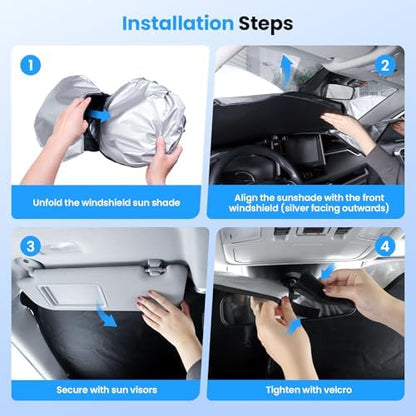 Canvcle Windshield Sun Shade for 2024-2025 2026 Toyota Grand Highlander - Image 6