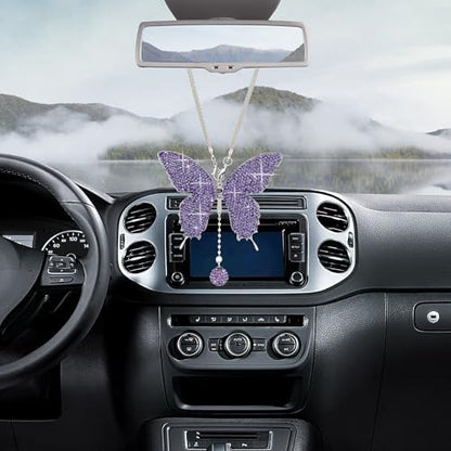 Rhinestone Butterfly Rearview Mirror Ornament - Image 4