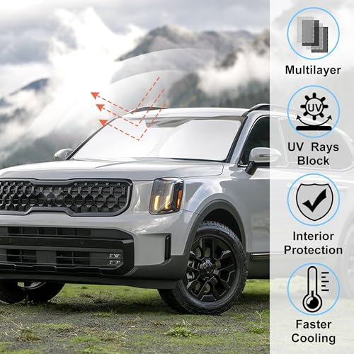 Windshield Sun Shade Sunshade for 2020-2025 Kia Telluride - Image 2