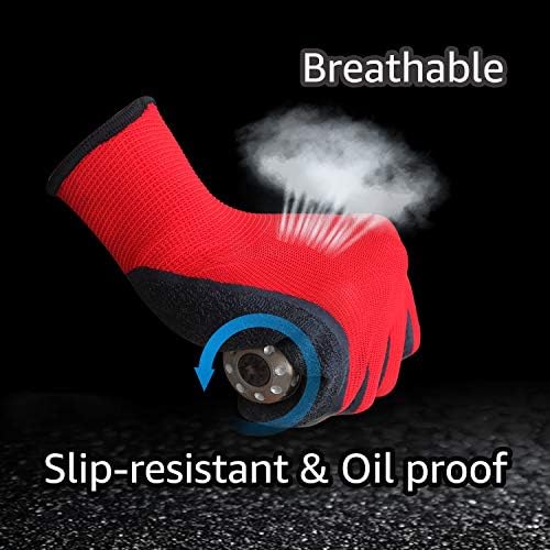 Evridwear Crinkle Latex Rubber Coated Safety Work Gloves - Image 5