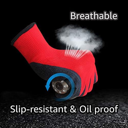 Evridwear Crinkle Latex Rubber Coated Safety Work Gloves - Image 5