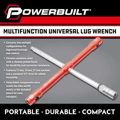 Powerbuilt Compact Lug Wrench Set, Pouch - Image 2