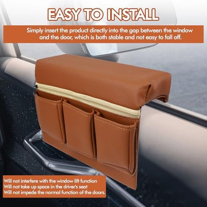 wuyaoyao Leather Car Window Armrest Storage Box - Image 5