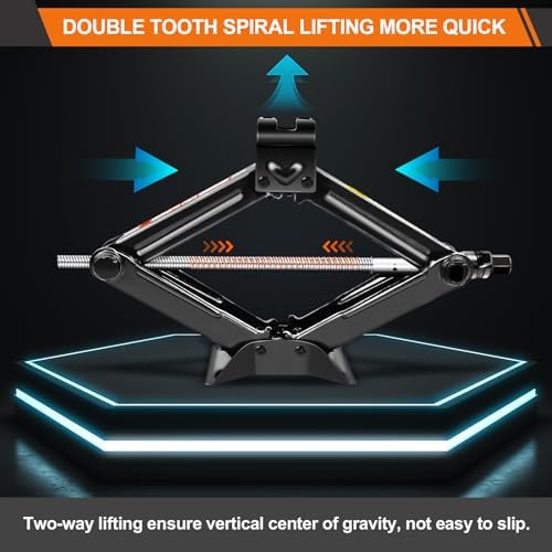 HSHa Car Jack Kit Scissor Jack for Car 2 Ton, 4.33"-15.35" Lifting Range - Image 7