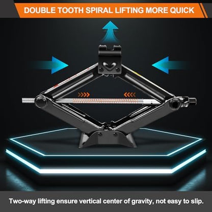 HSHa Car Jack Kit Scissor Jack for Car 2 Ton, 4.33"-15.35" Lifting Range - Image 7