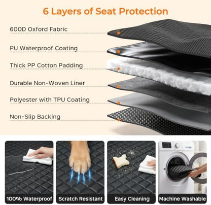 URPOWER Dog Car Seat Cover for Back Seat, Waterproof Car Seat Protector - Image 6