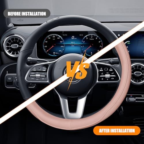Zpana 14.5-15" Car Steering Wheel Cover, Breathable Soft Leather - Image 6
