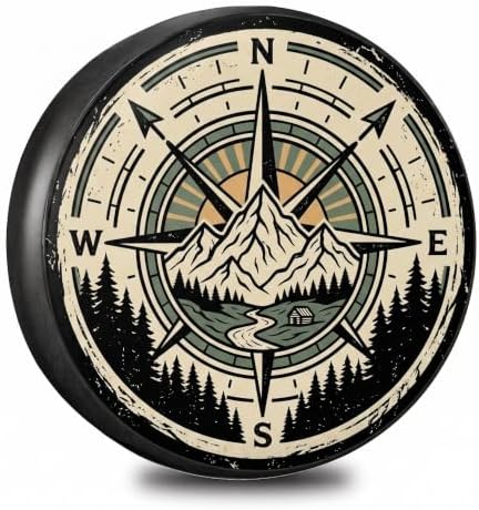 Mountain Compass Rv Spare Tire Cover 14 Inch Wheel, Universal Waterproof PVC by Ricomboo