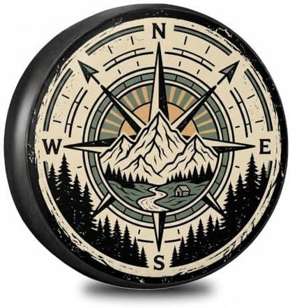 Mountain Compass Rv Spare Tire Cover 14 Inch Wheel, Universal Waterproof PVC by Ricomboo