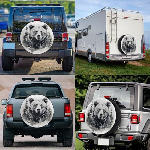 Rv Spare Tire Cover Wheel Mountain Bear Gray Tire Covers Wheel Protectors - Image 6