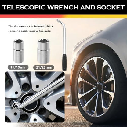 2T Scissor Jack for Car Tool Kit, Heavy Duty Car Tire Changing Kit for - Image 5