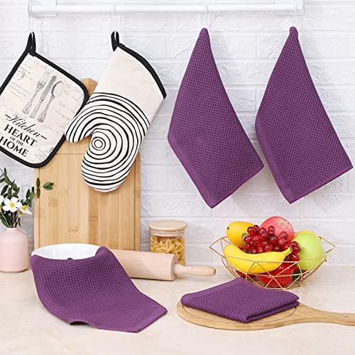 Homaxy 100% Cotton Waffle Weave Kitchen Dish Cloths 6-Pack - Image 6