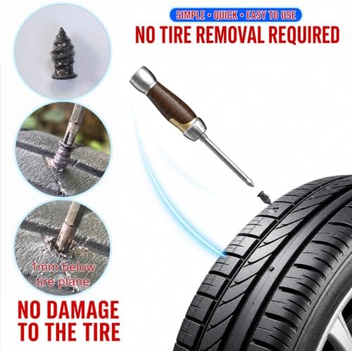 NORSHIRE Tire Repair Screw Kit, 10 Self-Sealing Screw-in Tire Plugs - Image 2