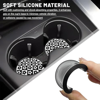 2 PCS Car Cup Coasters, 2.76 Inch Shockproof Auto Cup Holder Insert Coaster - Image 3