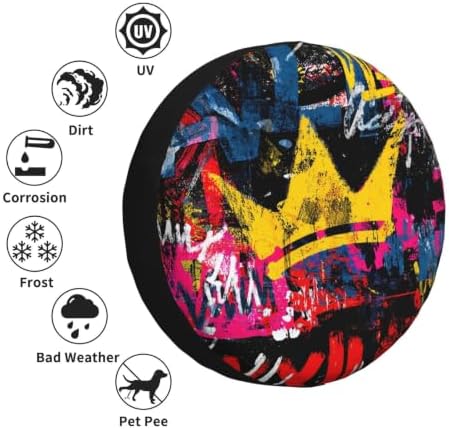 Graffiti Spare Tire Cover Waterproof Wheel Cover 15 Inch Universal Fit - Image 6