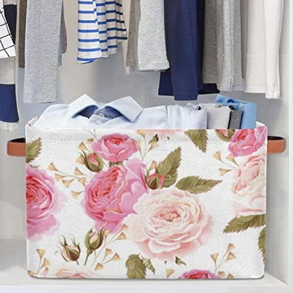 Pardick 2Pack Floral Flower Rose Large Collapsible Storage Bins - Image 4